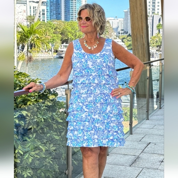 ISLE BY MELIS KAZAN Animal Print Ruffle Midi Dress. Size XS NWT - Picture 3 of 15